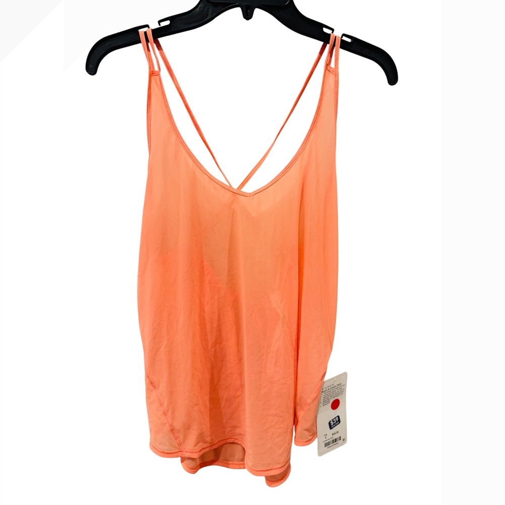 Lululemon Such A Cinch Tank Top‎ Women's Size 4 Orange Activewear Sleeveless